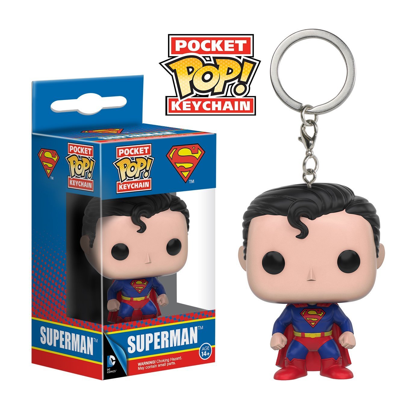 Funko Pocket POP DC Superman Action Figure Chaveiro